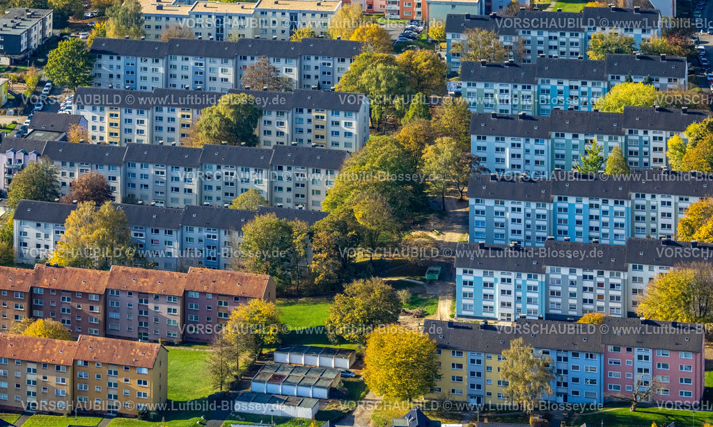 Hagen221015510 | Luftbild, Reihenhäuser Mietshäuser Wohnsiedlung Twittingstraße, Haspe-West, Hagen, Ruhrgebiet, Nordrhein-Westfalen, Deutschland
