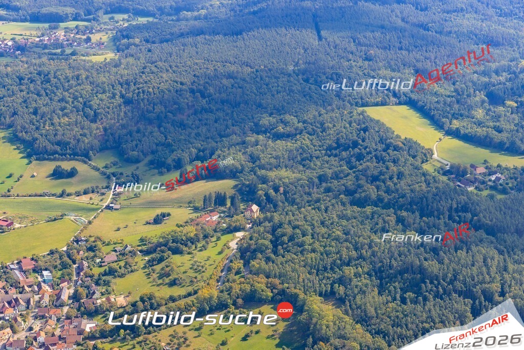 Urphertshofen Obernzenn Bild- Das Luftbild wurde 2025 vom UL-Flugzeug heraus erstellt ( keine Drohne ) - Hochauflösende Luftaufnahme -Nicht vergleichbar mit Google Maps oder Satelittenbilder- Die Geschenkidee !Mit Lizenz und Bildrechte bestellbar