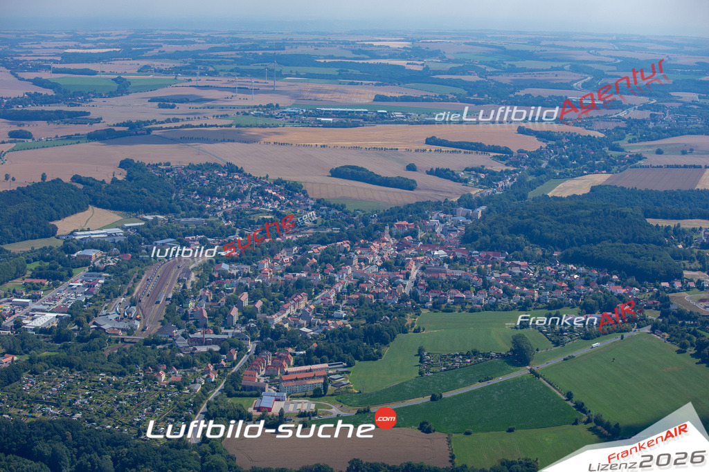Das Luftbild der Stadt Nossen wurde 2018 vom Flugzeug heraus erstellt (keine Drohne) Aufnahmehöhe ca.400 Meter- hohe Auflösung für beste Druck-Qualität