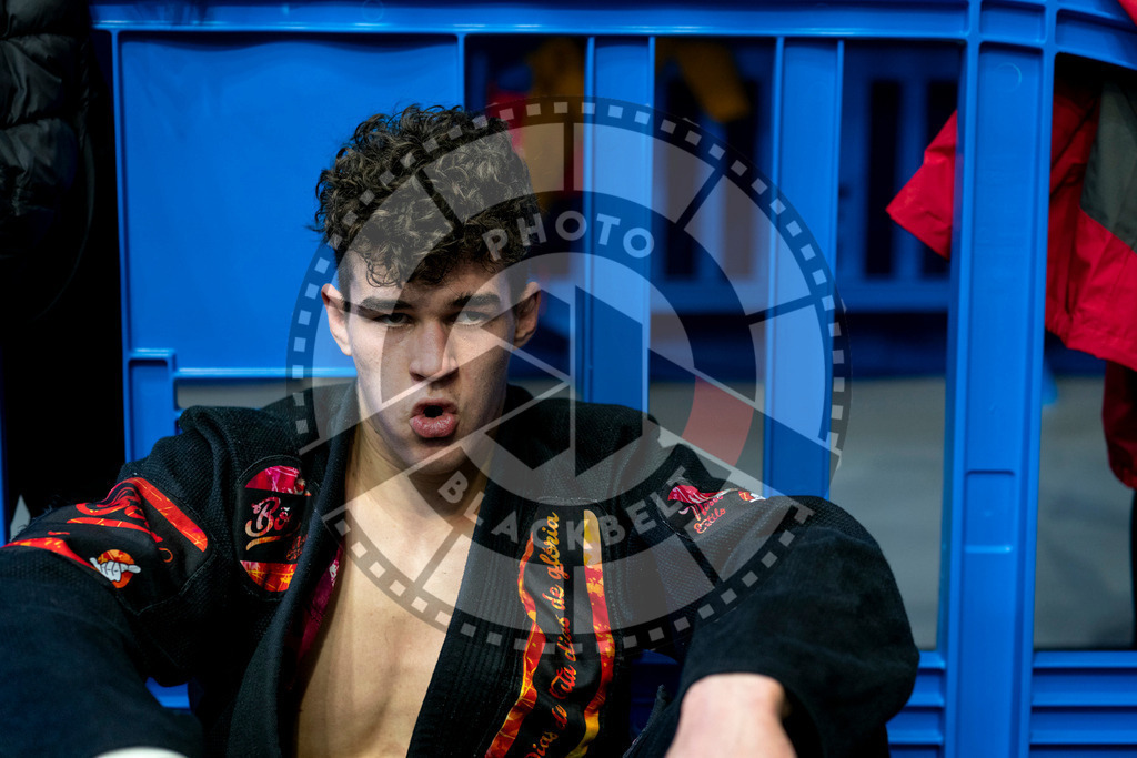 20240121PBB7201 | Fighters compete during the second day of the IBJJF European Championship in Paris, France, on January 21, 2024.