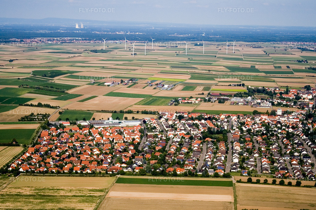 Luftbild: Laurentiusring in Herxheim bei Landau im Bundesland Rheinland-Pfalz in Deutschland. Foto: IMG_12574.jpg vom 17.08.2008 durch Werner Riehm/FLY-FOTO.de