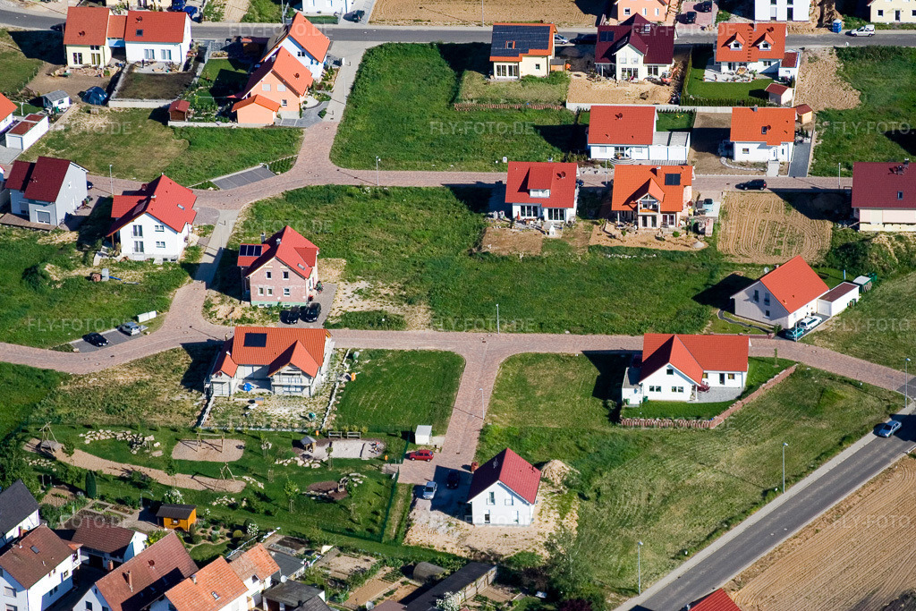 Luftbild: Im Unterfeld im Ortsteil Schaidt in Wörth im Bundesland Rheinland-Pfalz in Deutschland. Foto: IMG_10760.jpg vom 12.05.2008 durch Werner Riehm/FLY-FOTO.de