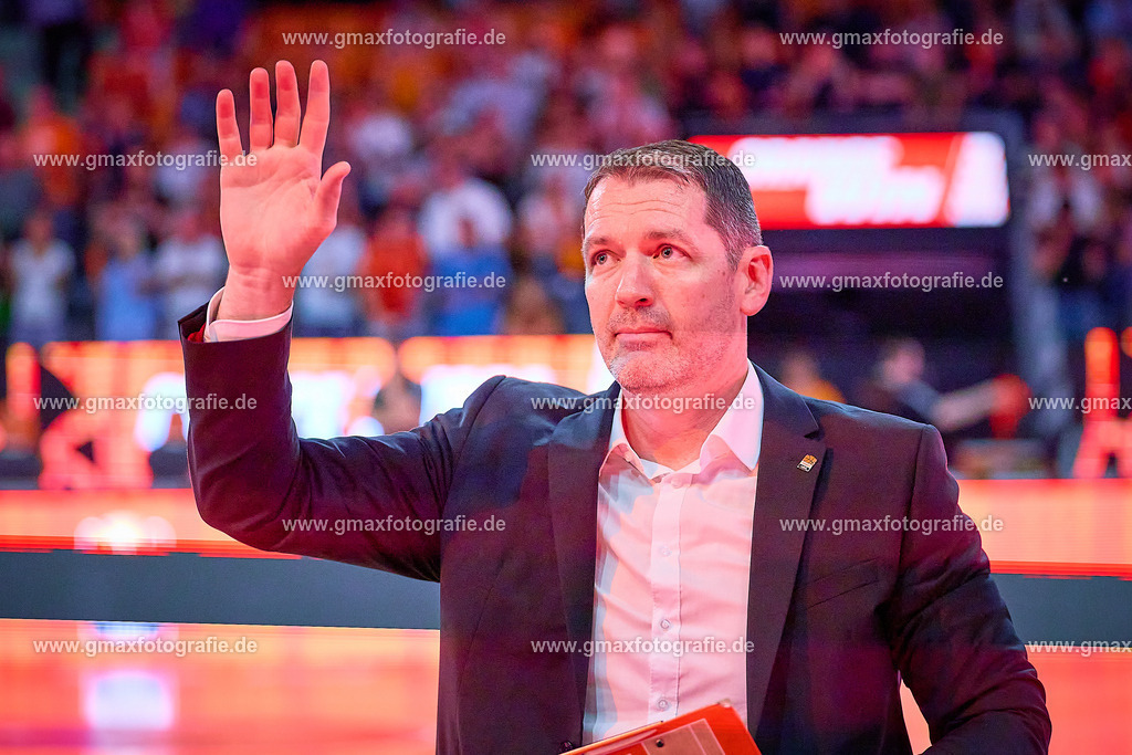GER, ratiopharm ulm gegen FC Bayern, Basketball, 2. PlayOff, Finale, EasyCredit Bundesliga, Spielzeit 2024/2025, 18.06.2025 | Zufriedenes Gesicht bei Ty Harrelson (ratiopharm ulm, Head Coach) nach SpielendeGER, ratiopharm ulm gegen FC Bayern, Basketball, 2. PlayOff, Finale, EasyCredit Bundesliga, Spielzeit 2024/2025, 18.06.2025Foto: Eibner-Pressefoto/Gerald Oelze-de Stoppany