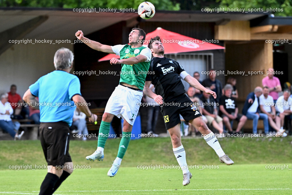 WSG Radenthein vs. URC Thal Assling | #7 Miljan Urosevic WSG Radenthein, #5 Tobias Markus Trojer URC Thal Assling, WSG Radenthein vs. URC Thal Assling, WSG Radenthein vs. URC Thal Assling am 30.05.2025 in Radenthein (Sportplatz Radenthein), Austria, (Photo by Bernd Stefan)