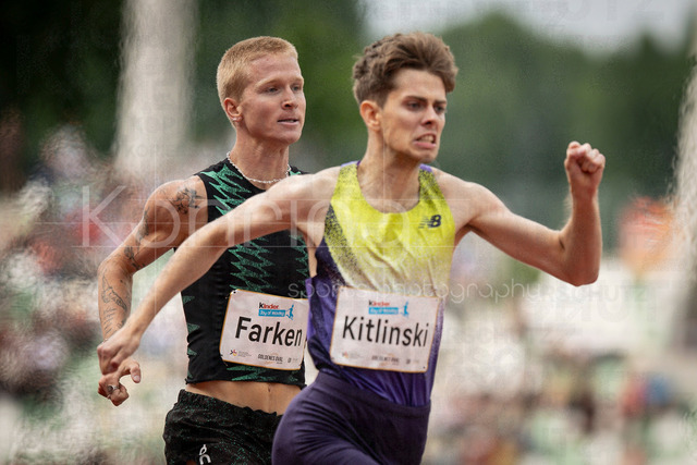 Golden Oval; Dresden, 31.05.2026 | DRESDEN , GERMANY - MAY 31:  Robert Farken (GER / Germany), Bartosz Kitlinski (POL / Poland) competing in the 1000m during the Golden Oval Continental Tour Silver meeting on May 31, 2026 at Heinz-Steyer-Stadion in Dresden, Saxony, Germany.