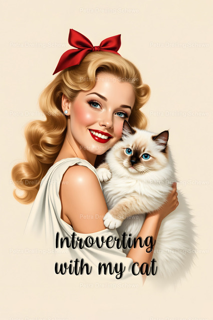 Introverting with my cat | A lovely gift for introvert cat lovers - Realisiert mit Pictrs.com