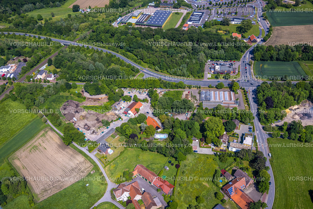 Hamm220504095 | Luftbild, Kley Garten- und Landschaftsbau, Werler Straße Kreuzung Ostdorfstraße, Rhynern, Hamm, Ruhrgebiet, Nordrhein-Westfalen, Deutschland
