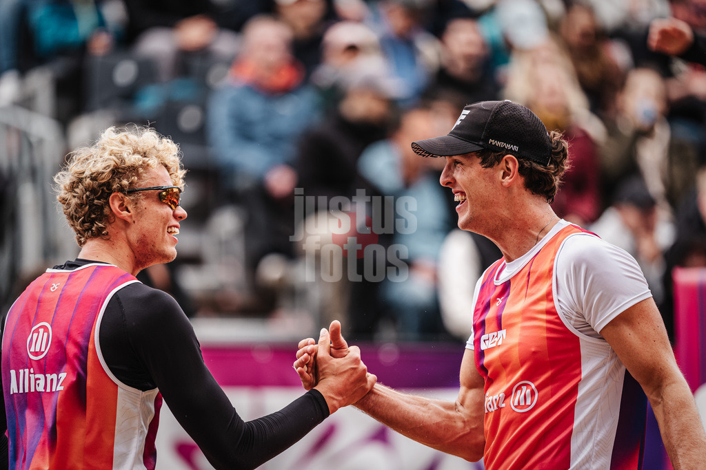 Beachvolleyball | Männer | Allianz German Beach Tour 2026 | Tourstop Düsseldorf | 17.05.2026 | v.l. Tamo Wüst und Tristan Fröbel