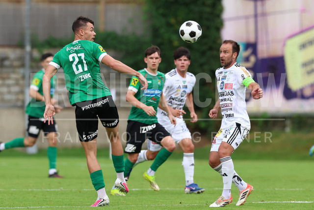 Friendly Match: SC Weiz vs TSV Hartberg in Weiz | Weiz, AUSTRIA, 01.JUL.26 - SOCCER - ADMIRAL Bundesliga, SC Weiz vs TSV Hartberg, test match. The image shows Kristijan Katalenac (SC Weiz) and Tobias Kainz (Hartberg).