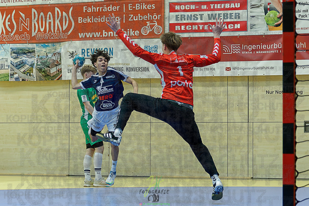 mJB Pokalrunde dt. Meisterschaft, TV Hüttenberg - TSV GWD Minden | mJB Pokalrunde dt. Meisterschaft, TV Hüttenberg - TSV GWD Minden am 15.03.2025 in Münchholzhausen (Sporthalle Münchholzhausen)Photo © 2025 - Jörg Heinrich - Realisiert mit Pictrs.com
