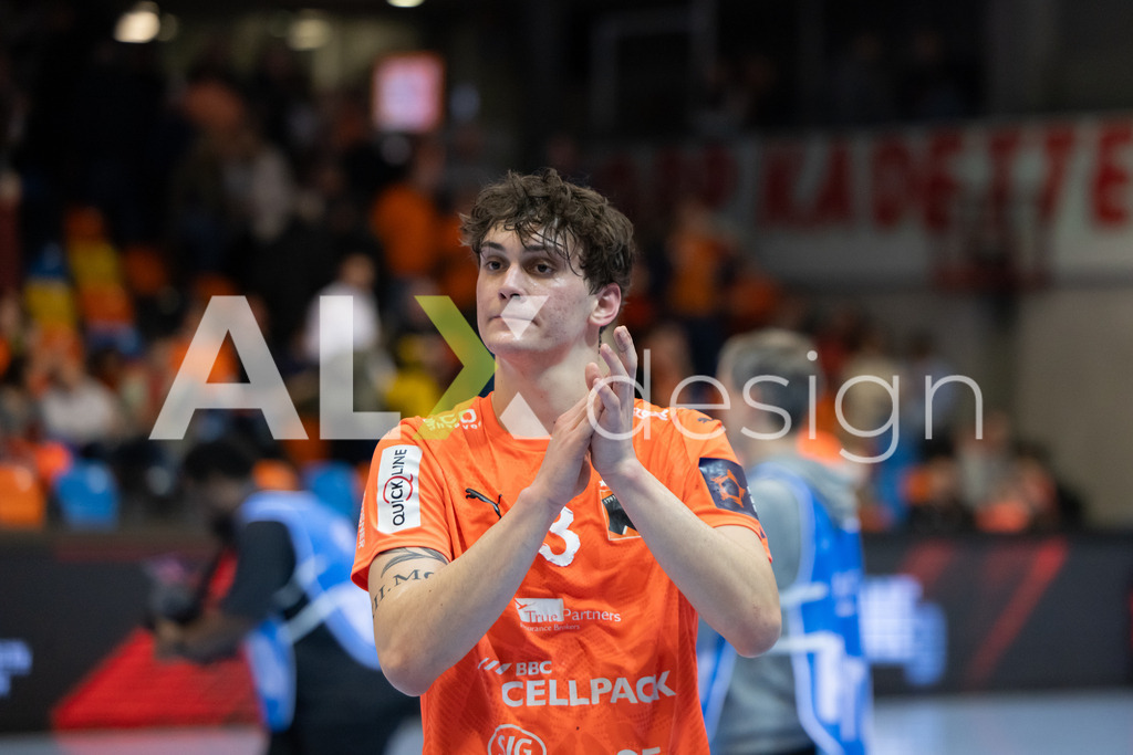 Handball I Herren I Saison 2025-2026 I EHF EUROPEAN LEAGUE 2025/26 | Men I Main Round I 2. Spieltag I Kadetten Schaffhausen - TSV Hannover-Burgdorf I 24.02.2026 | 3 Yari Prince (CH) (Kadetten Schaffhausen) – Flügel links - Realisiert mit Pictrs.com