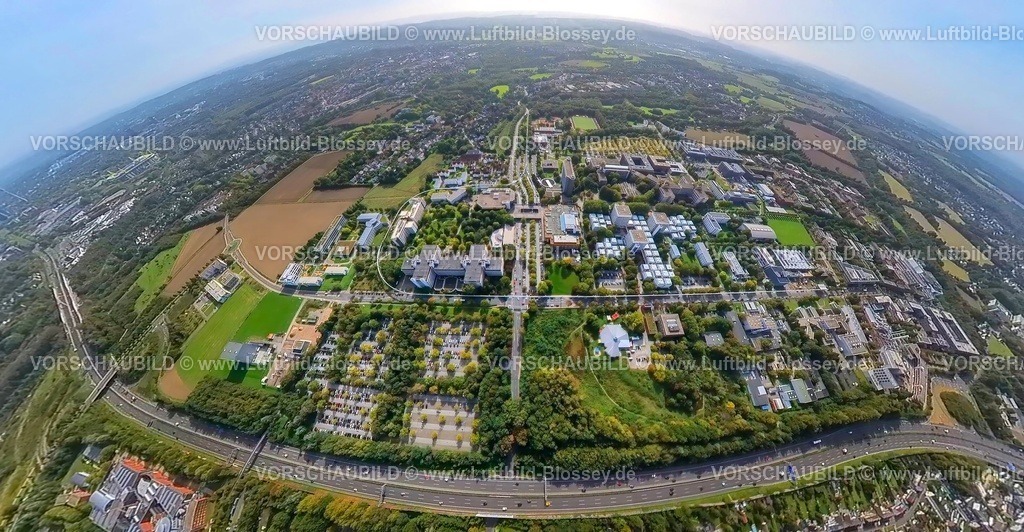 Dortmund231090049UniersitaetDortmund | Luftbild, TU Technische Universität Dortmund, Technologiezentrum, Erdkugel, Fisheye Aufnahme, Fischaugen Aufnahme, 360 Grad Aufnahme, tiny world, Eichlinghofen, Dortmund, Ruhrgebiet, Nordrhein-Westfalen, Deutschland