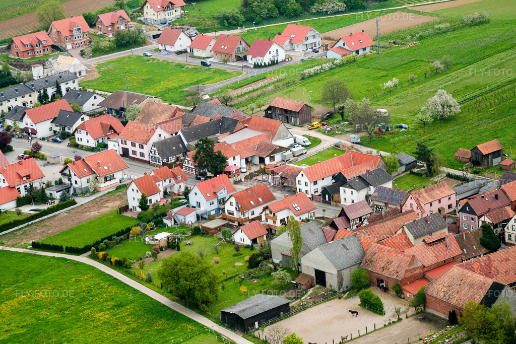 Luftbild: landwirtschaftlichen Feldern und Nutzflächen in Hergersweiler im Bundesland Rheinland-Pfalz in Deutschland. Foto: IMG_1779.jpg vom 01.05.2006 durch Werner Riehm/FLY-FOTO.de
