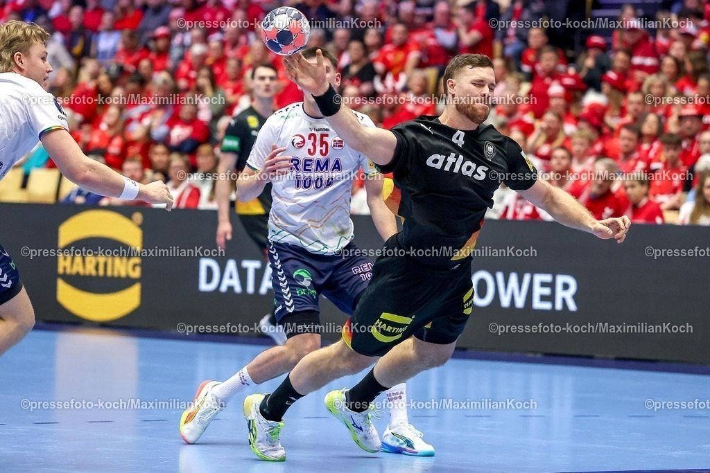 EHF24012603016 | 24.01.2026, Handball, Men's EHF EURO 2026, Deutschland - Norwegen, Jyske Bank Boxen in Herning, Dänemark, Main Round: xxxxxxxxxxxxx