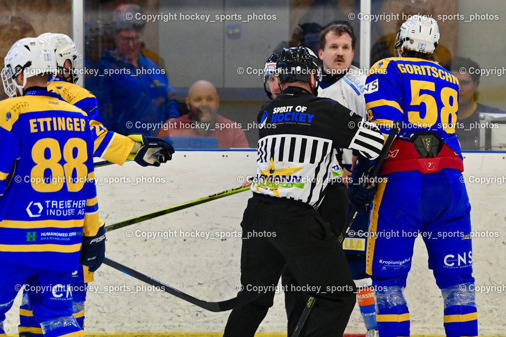 1. EHC Althofen vs. ESC Sparkasse Steindorf  | #58 Goritschnig Martin EHC Althofen, #64 Stichauner Fabian ESC Steindorf, #88 Ettinger Marc EHC Althofen, 1. EHC Althofen vs. ESC Sparkasse Steindorf , 1. EHC Althofen vs. ESC Sparkasse Steindorf  am 08.03.2026 in Althofen (Stadthalle Althofen), Austria, (Photo by Bernd Stefan)