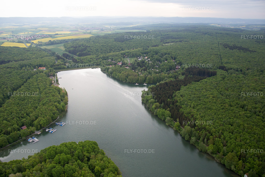 Luftbild: Ellertshäuser See im Ortsteil Altenmünster in Stadtlauringen im Bundesland Bayern in Deutschland. Foto: IMG_079084.jpg vom 15.05.2015 durch Werner Riehm/FLY-FOTO.de