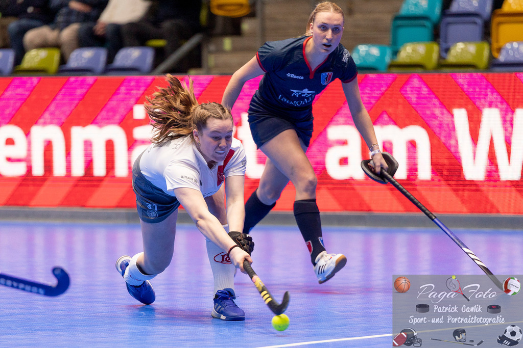 Volvo E.R.B. Final 4 Halbfinale Frauen: Der Club an der Alster - Berlienr HC, 25.01.2025 | Anna Batschko (Der Club an der Alster #31) am Ball, Der Club an der Alster - Berliner HC, Frankfurt, Süwag Arena, 25.1.2025 - Realisiert mit Pictrs.com
