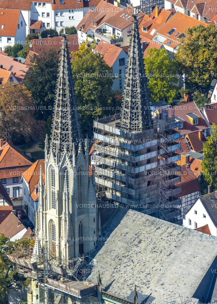 Soest220904352 | Luftbild, Baustelle Renovierung evang. Kirche Sankt Maria zur Wiese, Walburger, Soest, Soester Börde, Nordrhein-Westfalen, Deutschland