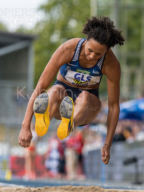 Deutsche Leichtathletik-Meisterschaften; Bochum-Wattenscheid, 26.07.2026 | Malaika Mihambo (LG Kurpfalz), Weitsprung; Deutsche Leichtathletik-Meisterschaften am 26.07.2026 im Lorheide-Stadion, Bochum-Wattenscheid (Nordrhein-Westfalen).