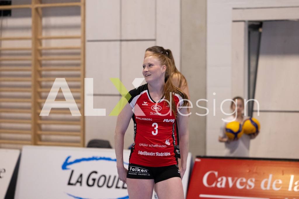 Volleyball I Frauen I Saison 2025-2026 I Volleyball NLA | Women I 1/4 Finals I  BIWI VFM - VC Kanti Schaffhausen I 01.03.2026 | 3 Sydney Cole (USA) (VC Kanti Schaffhausen) – Pass / Zuspiel - Realisiert mit Pictrs.com