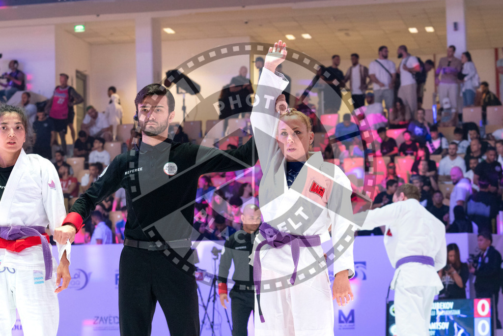 20231106PBB0273 | Fighters compete during the AJP World Master Championship in the Mubadala Arena in Abu Dhabi, Arab United Emirates, on November 6, 2023.