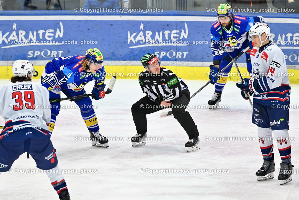 EC IDM Wärmepumpen VSV vs. Hydro Fehervar AV19  | #39 Cheek Trevor HYDRO FEHERVAR, #12 Pearson Chase EC VSV, Bedenke Sebastian Referee, #44 Berger Chase Hydro FEHERVAR, #96 HOLWAY Patrick EC VSV, EC IDM Wärmepumpen VSV vs. Hydro Fehervar AV19 , EC IDM Wärmepumpen VSV vs. Hydro Fehervar AV19  am 01.01.2025 in Villach (Stadthalle Villach), Austria, (Photo by Bernd Stefan)