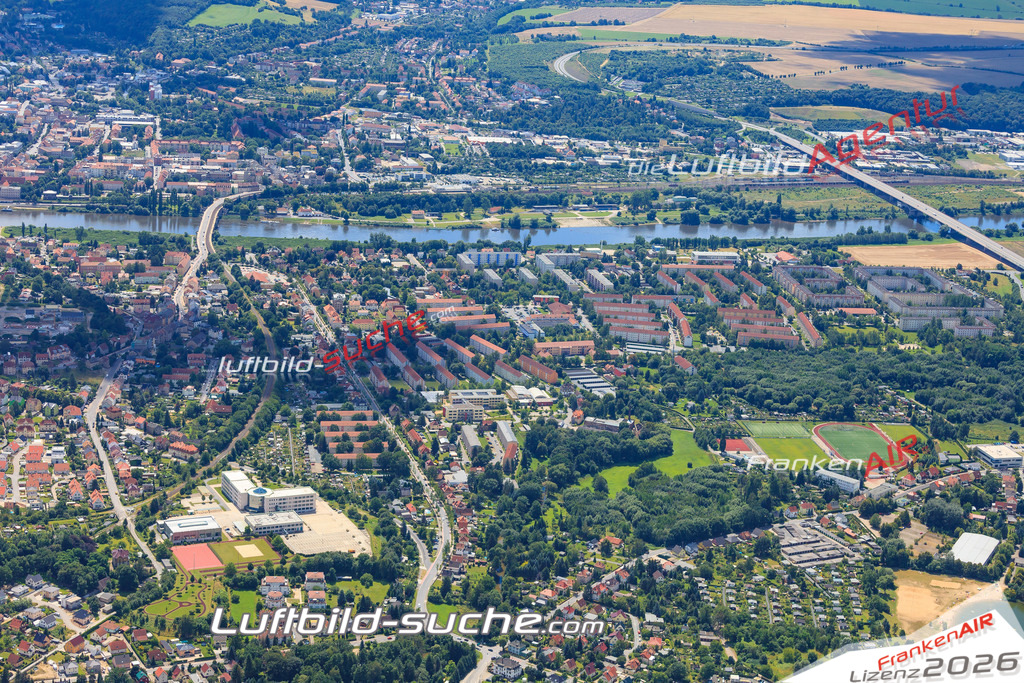 Luftbild von  Pirna - Luftaufnahme wurde 2016 von https://frankenair.de mittels Flugzeug (keine Drohne) erstellt - die Geschenkidee