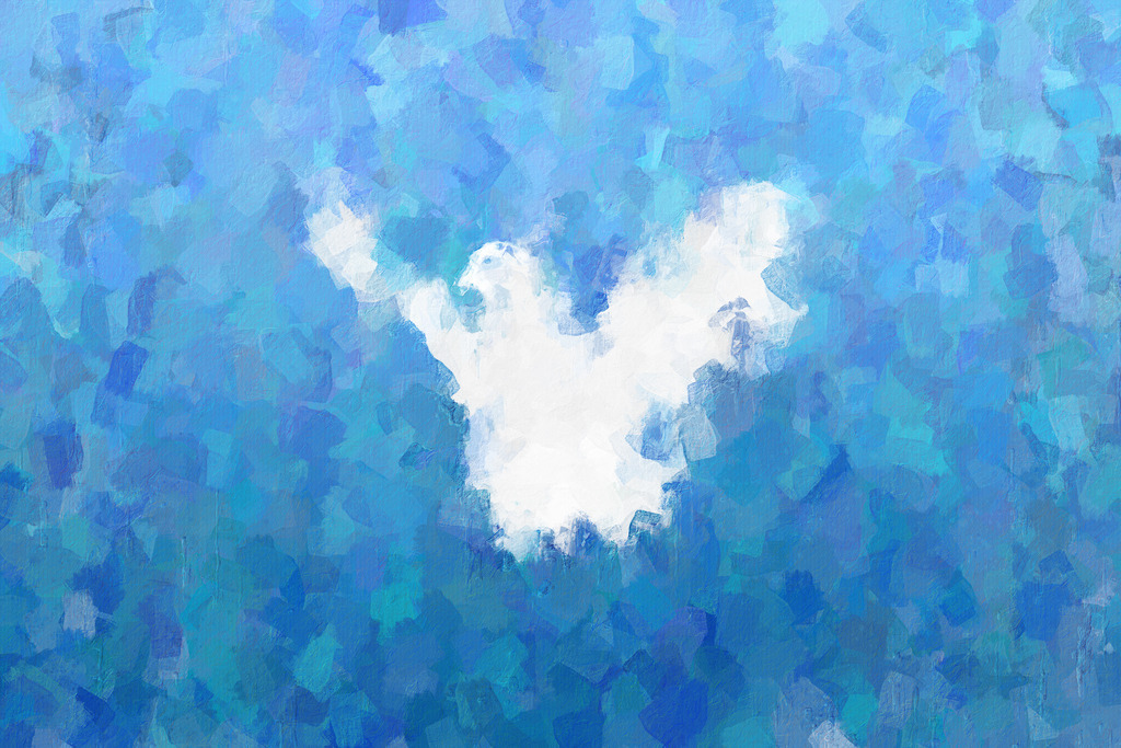 Friedenstaube auf blau | Online Shop für Christen: Christliche Poster XXL, Plakate, Wandbilder als Leinwand & christliche Postkarten, Kalender, Sticker & Lizenzen zum Download. Die Kunstwerke im christliche Geschenke Shop zeigen die Jahreslosung 2025, Gott, Jesus & mehr.