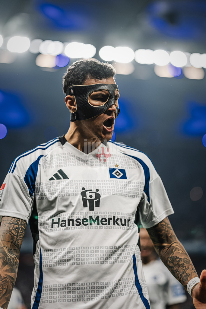 Fußball | Männer | Saison 2024/2025 | 2. Fußball-Bundesliga | 23. Spieltag | Hamburger SV vs. 1. FC Kaiserslautern | 21.02.2025 | Torjubel Davie Selke (#27, HSV) zum 2:0