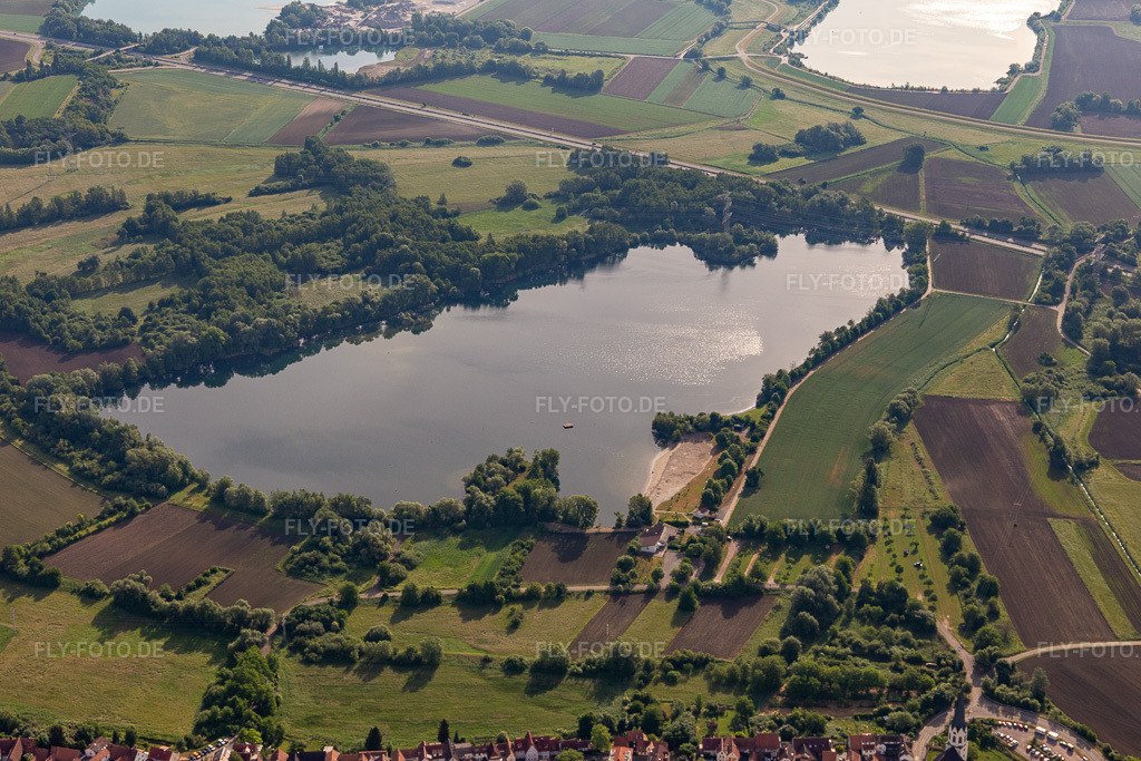 Luftbild: Baggersee Johanneswiese in Jockgrim im Bundesland Rheinland-Pfalz in Deutschland. Foto: IMG_131545.jpg vom 22.05.2022 durch Werner Riehm/FLY-FOTO.de