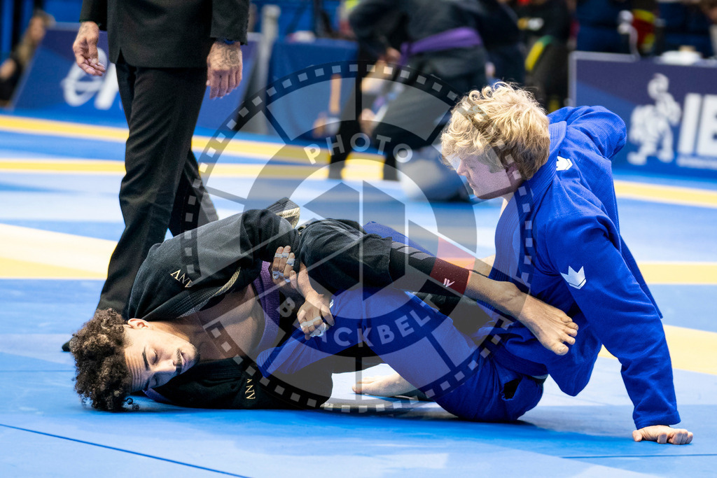 20240123PBB00772 | Fighters compete during the second day of the IBJJF European Championship in Paris, France, on January 23, 2024.