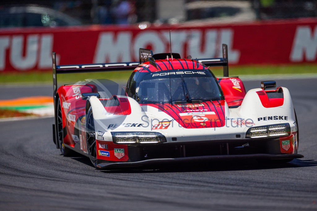 Trainproduction-20230709-0070 | MONZA,ITALY,09.Jul.23 - MOTORSPORTS - WEC, FIA World Endurance Championships, 6h of Monza, Autodromo Monza. Image shows Dane Cameron (USA), Michael Christensen (DEN) and Frederic Makowiecki (FRA/Porsche Penske Motorsport).  Photo: Trainproduction / Matthias Trinkl
