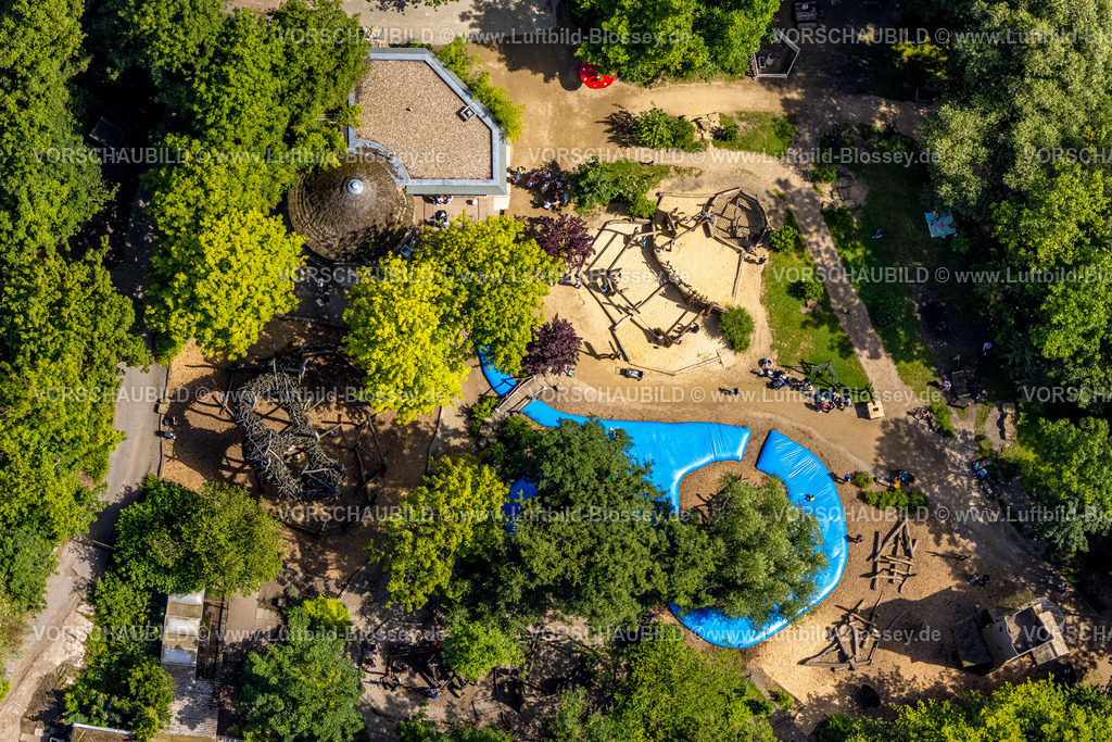 Hamm240706459 | Luftbild, Spielplatz im Tierpark Hamm, grüne Bäume, Mitte, Hamm, Ruhrgebiet, Nordrhein-Westfalen, Deutschland
