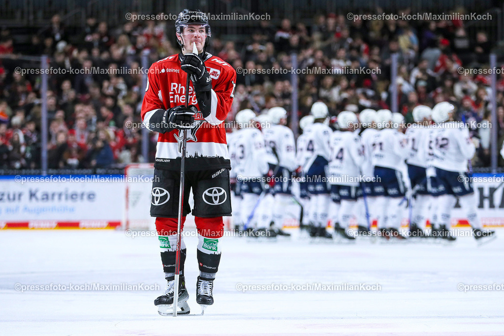 KoeDEL08032402137 | 08.03.2024, Köln, Eishockey, Penny DEL, 52. Spieltag, Lanxess-Arena, Kölner Haie - Adler Mannheim: Justin Schütz (Kölner Haie)