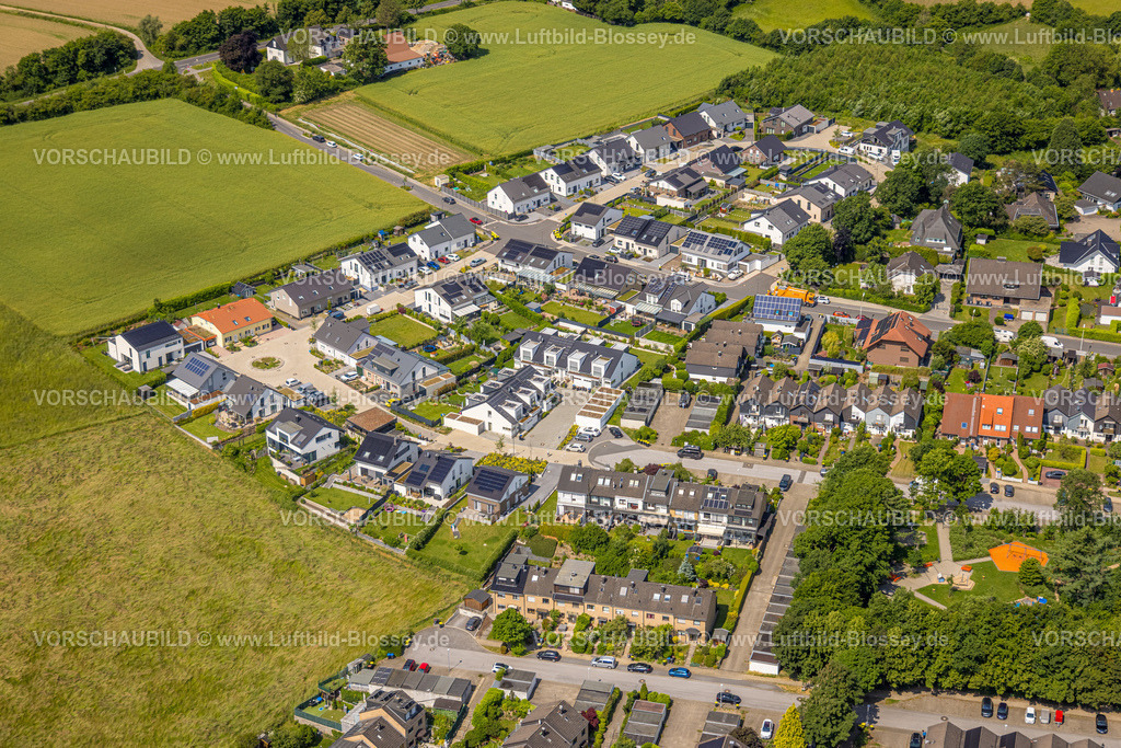 Velbert250600887Neviges | Luftbild, Wohngebiet und Wohnsiedlung Einfamilienhäuser Neubaugebiet Lohsiepen, Kleinehöhe, Velbert, Ruhrgebiet, Nordrhein-Westfalen, Deutschland