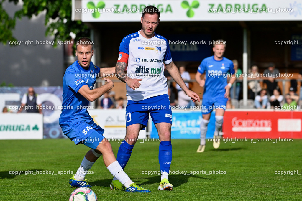 SAK vs. SK Treibach | #13 Fabian Griesebner SAK, #10 Kevin Vaschauner Böck SK Treibach, SAK vs. SK Treibach, SAK vs. SK Treibach am 29.05.2024 in Klagenfurt (Sportpark Welzenegg), Austria, (Photo by Bernd Stefan)