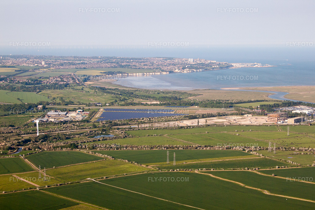 Aerial view: View of the town in Richborough in the state England, Great Britain. – Photo: IMG_50502.jpg taken on 05/27/2012 by Werner Riehm/FLY-FOTO.com – Resolution of the original: 4752 x 3168 px