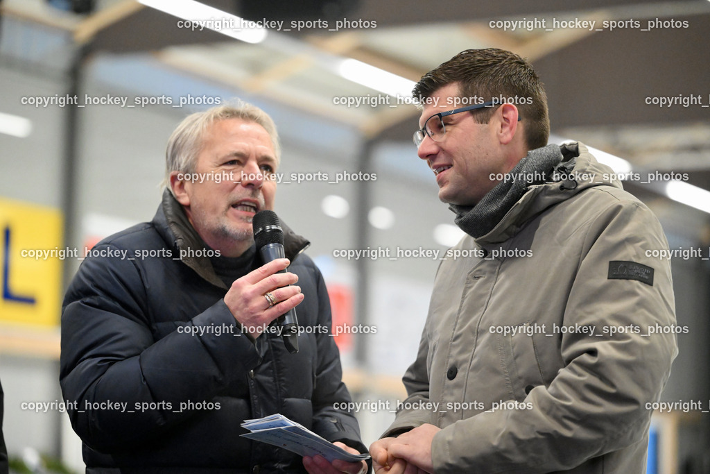 Eishallen Eröffnung Eberstein | Sport Presse Klub Kärnten Marijan VELIK, Landeshauptmann Stellvertreter Martin Gruber, Eishallen Eröffnung Eberstein, Eishallen Eröffnung Eberstein am 07.12.2024 in Eberstein (Halle Eberstein), Austria, (Photo by Bernd Stefan)