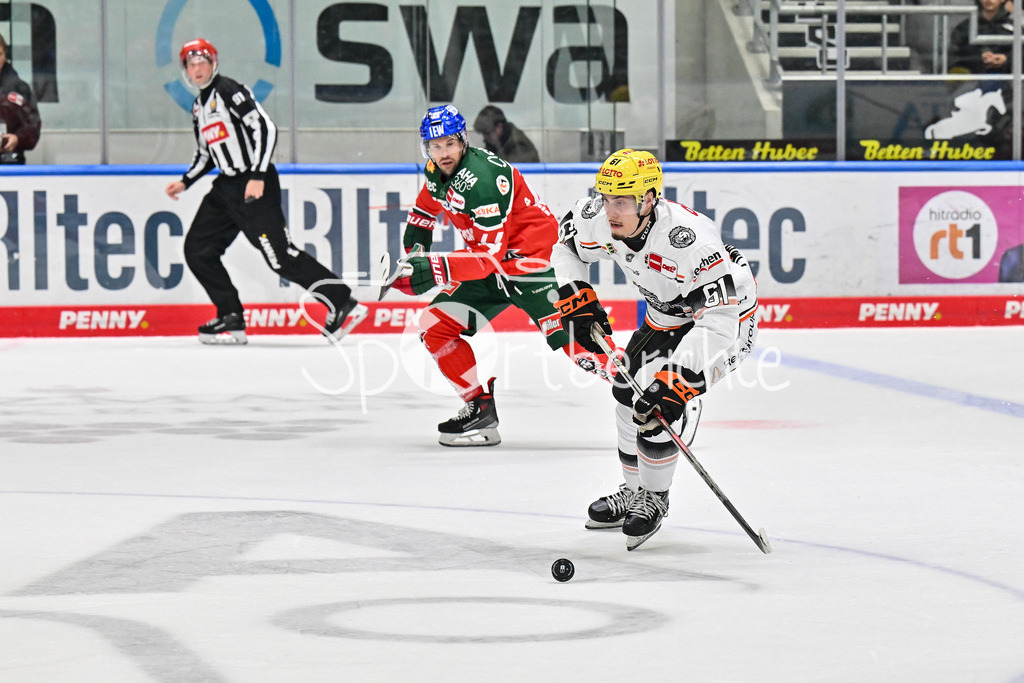 Augsburger Panther - Löwen Frankfurt | am Puck Sebastian CIMMERMAN (Löwen Frankfurt #61) / DEL: Augsburger Panther - Löwen Frankfurt, Curt Frenzel Stadiom am 11.10.2024