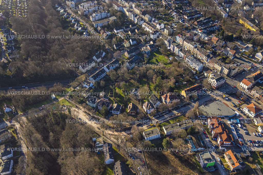 Bochum240103665 | Luftbild, Wohngebiet und Baustelle Stensstraße, Weitmar, Bochum, Ruhrgebiet, Nordrhein-Westfalen, Deutschland
