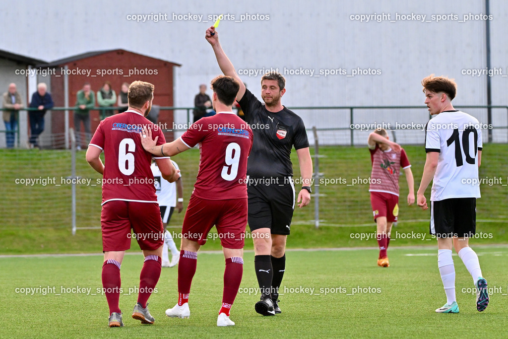 SV Spittal vs. VST Völkermarkt 5.4.2024 | #6 Lukas Ladinig VST Völkermarkt, #9 Anze Pisek VST Völkermarkt, Leitner Christof Referee, #10 Adrian Steurer SV Spittal, SV Spittal vs. VST Völkermarkt 5.4.2024, SV Spittal vs. VST Völkermarkt am 05.04.2024 in Spittal an der Drau (Goldeck Stadion), Austria, (Photo by Bernd Stefan)
