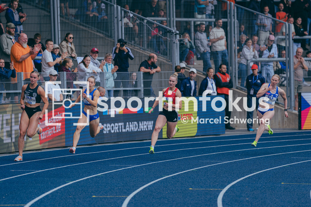 Deutsche Meisterschaften der Frauen und Männer 2026 | Joelina Sophie Miltschus, SC DHfK Leipzig, Daria Peter, LAV Stadtwerke Tübingen, Sophia Junk, LG Rhein-Wied, Jessica-Bianca Wessolly, VfL Sindelfingen, 200-Meter-Lauf, Halbfinale, Deutsche Meisterschaften der Frauen und Männer 2026, Lohrheidestadion Bochum-Wattenscheid, 26.07.2026. Foto: Marcel Schwering / sportimfokus - Realisiert mit Pictrs.com