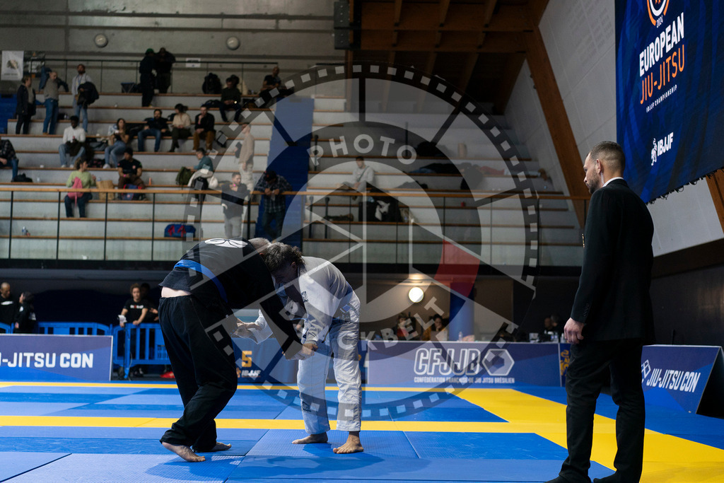 20240122PBB6065 | Fighters compete during the second day of the IBJJF European Championship in Paris, France, on January 22, 2024.