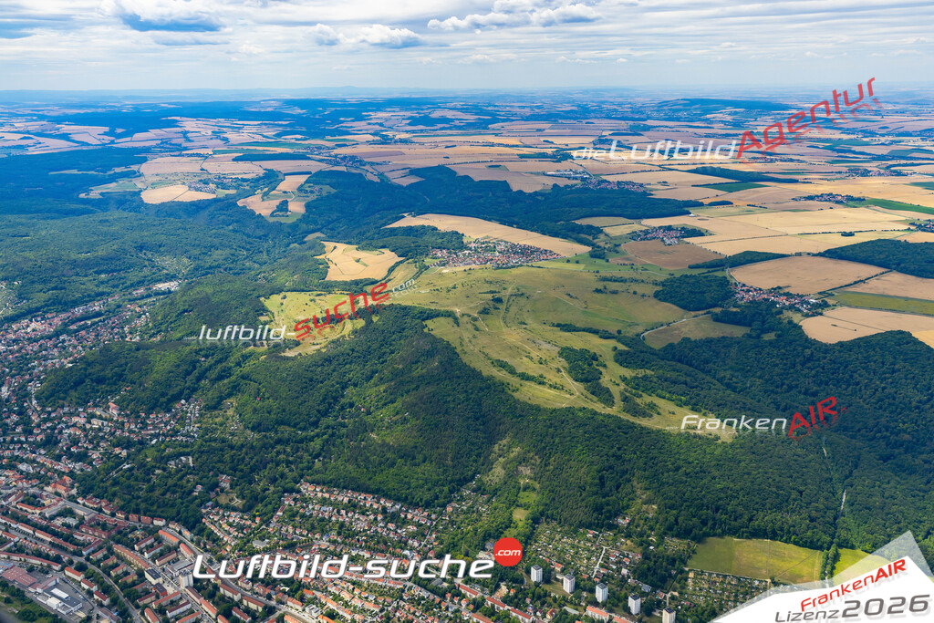 Die Luftaufnahme Cospeda - Jena wurde 2022 vom Flugzeug aus (keine Drohne) erstellt. Hohe Auflösung -für große Poster und Wandbilder geeignet - Garantiert!