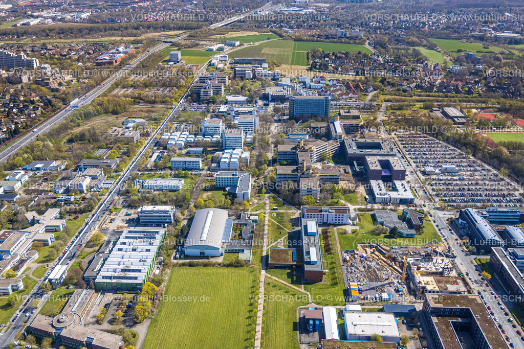 Dortmund220400868 | Luftbild, Technische Universität Dortmund mit Baustelle für das For­schungs­zen­trum CALEDO, Campus Nord, Eichlinghofen, Dortmund, Ruhrgebiet, Nordrhein-Westfalen, Deutschland