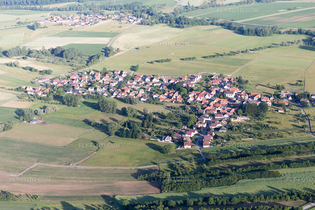 Aerial view: View of the town in Morsbronn-les-Bains in the state Bas-Rhin, France.Photo: IMG_100809.jpg taken on 06/08/2017 by Werner Riehm/FLY-FOTO.comResolution of the original: 5472 x 3648 px
