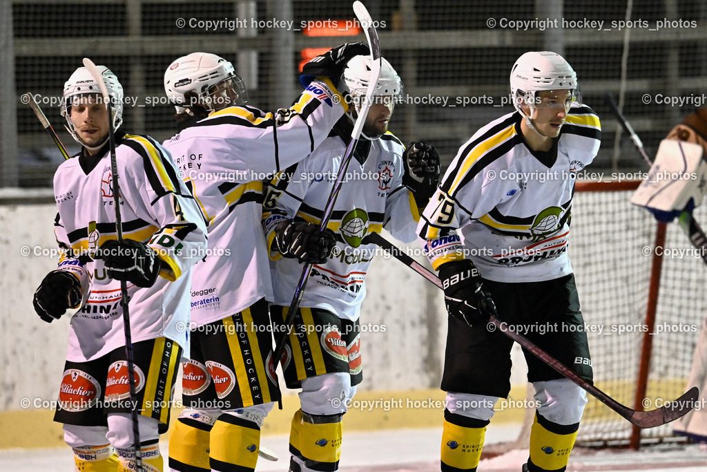 EC Kellerberg vs. Carinthian Team 28.1.2024 | Jubel Carinthian Team Mannschaft, #4 Prohinig Lukas, #14 Ambrosch Matthias, #86 Walluschnig Marco-Andrej, #79 Bobnar Marco