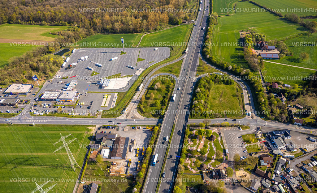Hamm260400107Uentrop | Luftbild, Autobahn A2 Anschlussstelle Hamm-Uentrop, Euro Rastpark Hamm-Uentrop/Lippetal, Lippborg, Lippetal, Ruhrgebiet, Nordrhein-Westfalen, Deutschland