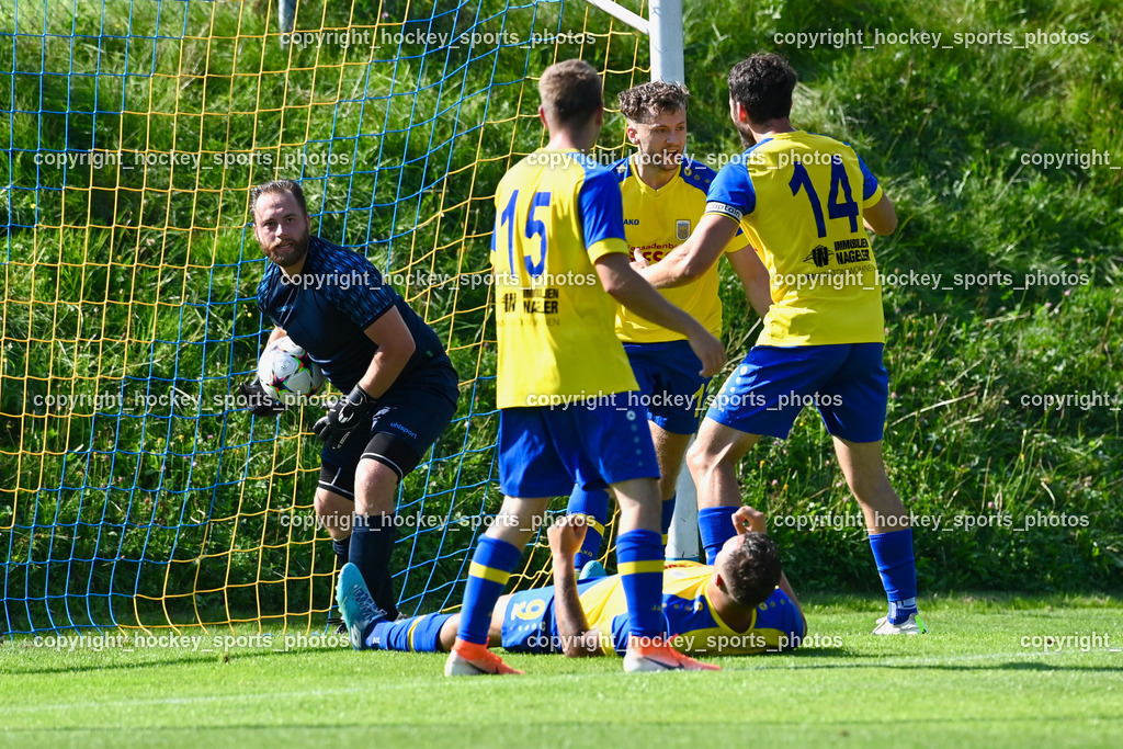 SV Afritz vs. ASKÖ Bodensdorf 20.8.2023 | #29 Philipp Kamnig, Jubel SV Afritz Mannschaft, #15 Niklas Stinnig, #12 Sandro Pascal Moser, #14 Fabian Orter, #9 Fabian Hannes Raab