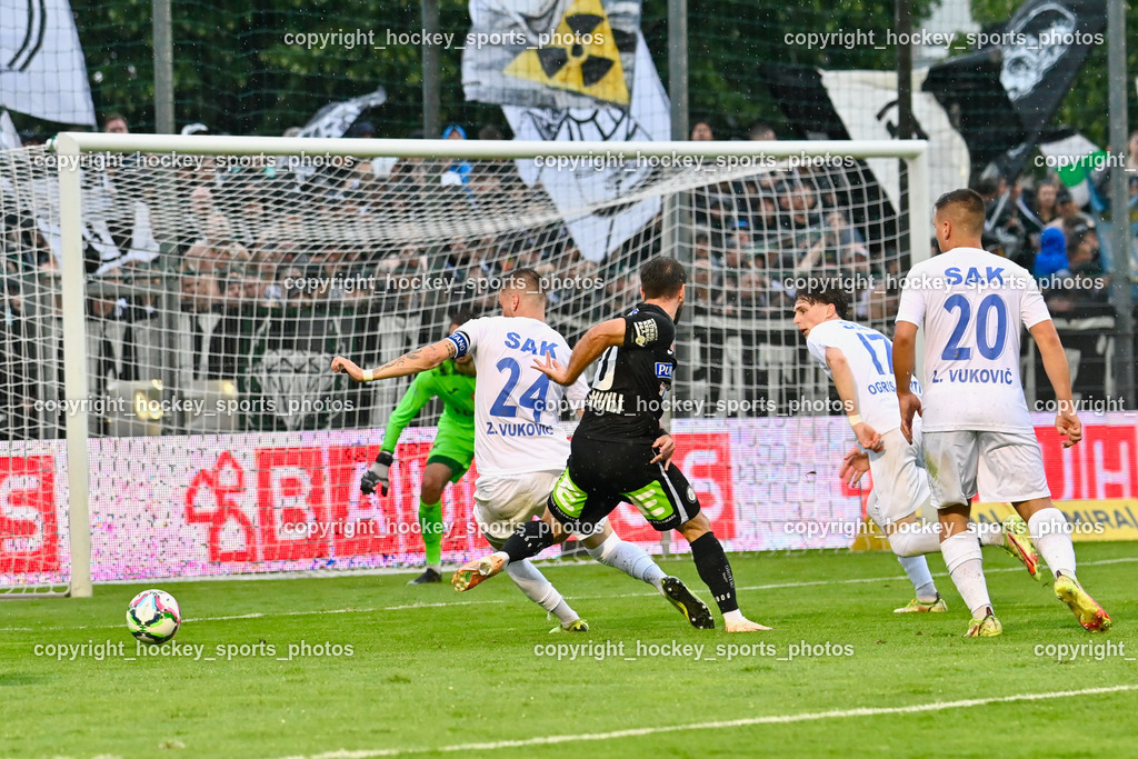 SAK vs. SK Sturm 22.7.2023 | #24 Zoran Vukovic, #10 Otari Kiteishvili, #17 Jan Sasa Ogris-Martic, #20 Luka Vukovic